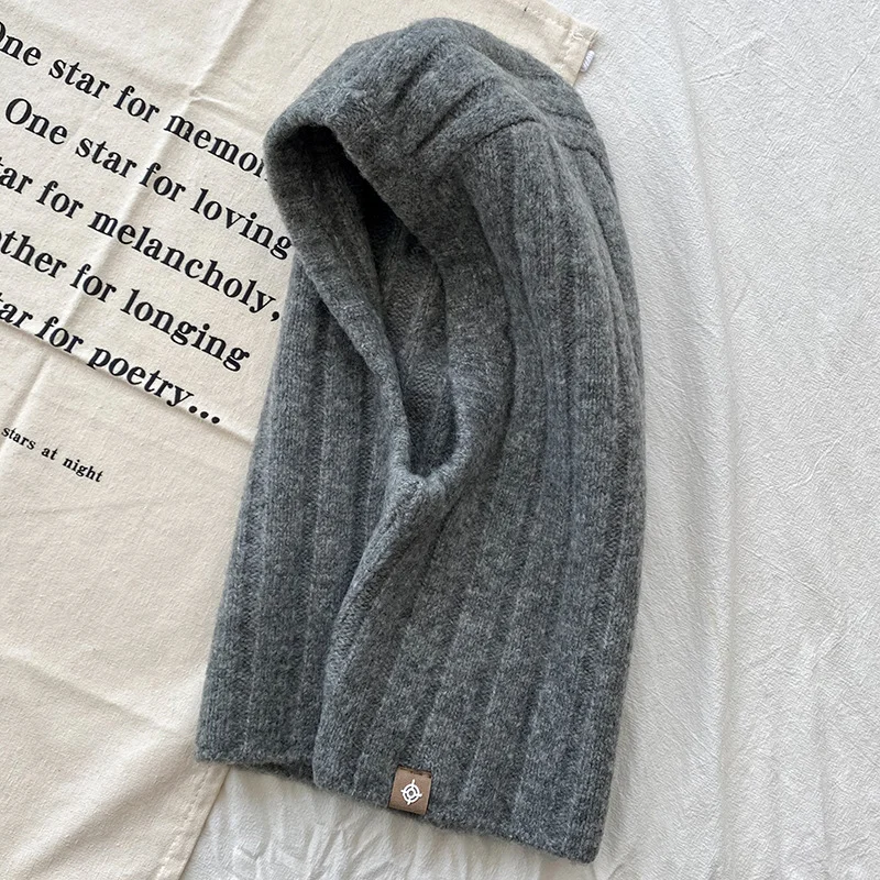 Solid Color Knitted Wool Pullover Hat