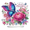 (US Local)Acrylic Special Shaped Butterfly Flower 5D DIY Diamond Painting Tabletop Decor