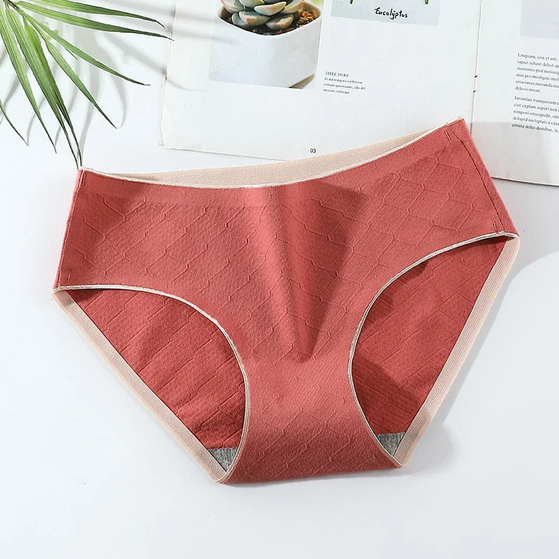 Women's Cotton Underwear Seamless Comfort Panties Sexy Solid Color Underpants Med Waist Plus Size Briefs Female Sexy Lingerie