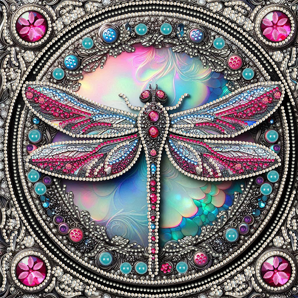 Dragonfly 30*30cm(canvas) special shaped drill diamond painting