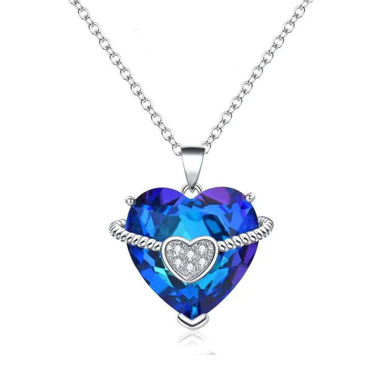 For Granddaughter/Daughter - S925 In This Necklace is A Piece of My Heart to Bring You Comfort While We are Apart Heart Necklace