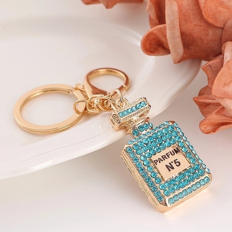 Fashion Letter Square Alloy Inlay Rhinestones Women’s Bag Pendant Keychain 1 Piece