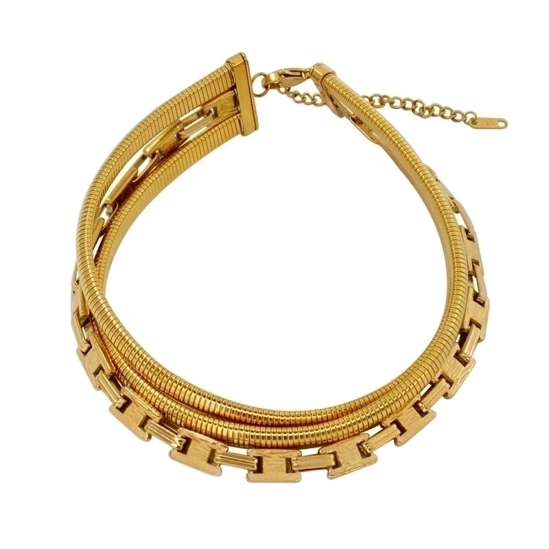 304 Stainless Steel 18K Gold Plated Minimalist Classic Style Plating Solid Color Choker