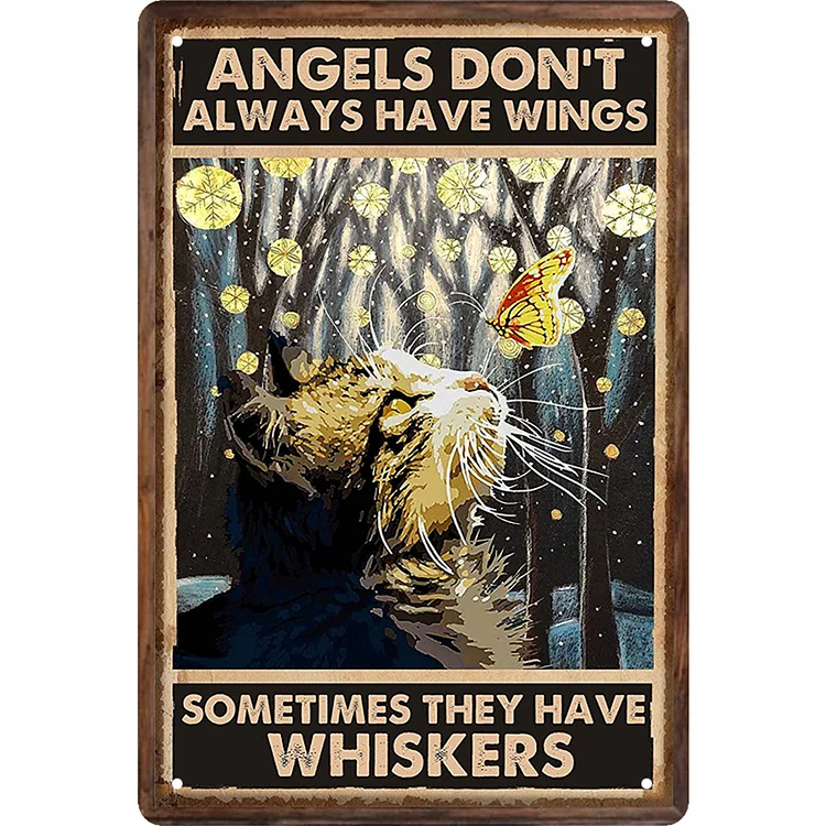 Butterfly Cat - Vintage Tin Signs/Wooden Signs - 7.9x11.8in & 11.8x15.7in