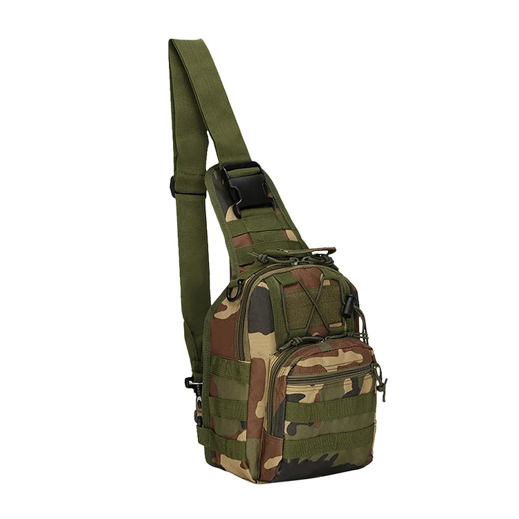 600D Oxford Chest Bag EDC Molle Outdoor Crossbody Fanny Pack (Jungle Camouflage)