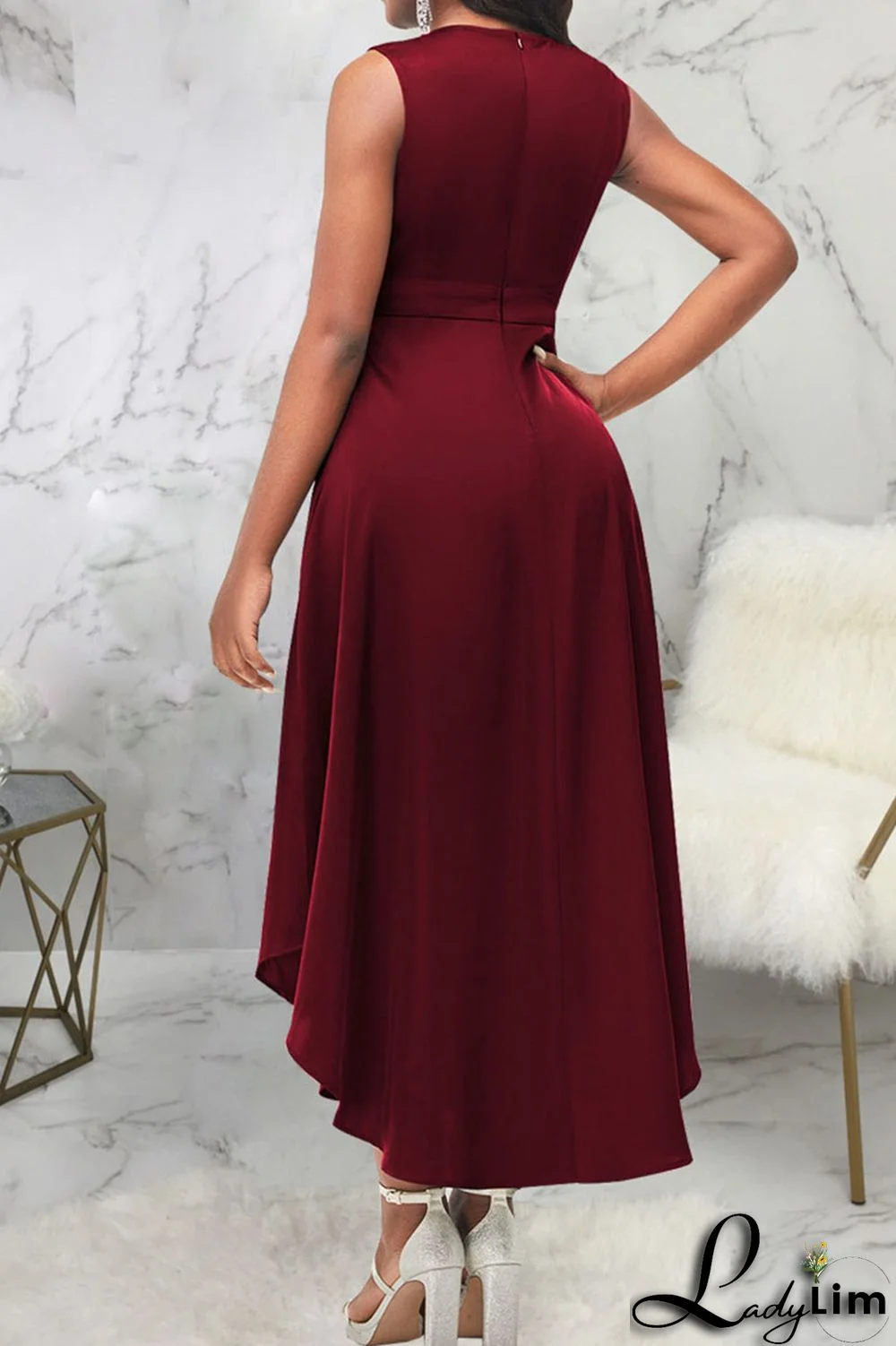 Black Casual Solid Patchwork V Neck A Line Dresses