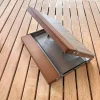 Outdoor portable stainless steel folding table anti-fingerprint pattern picnic camping beech BC style single solo table