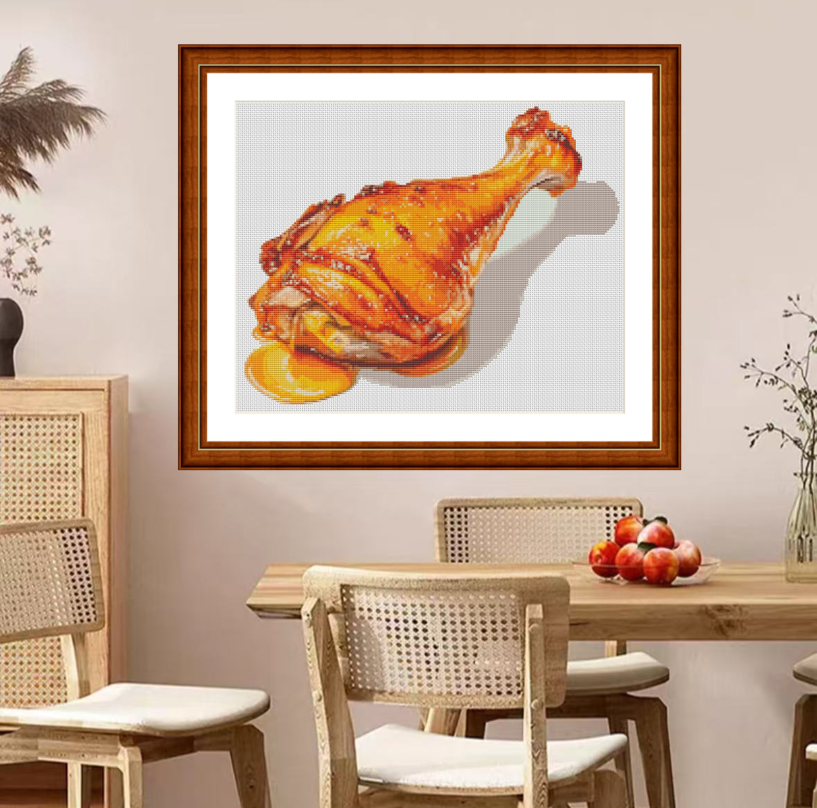 1set DIY Printed Cross Stitch Kit, 【CC2942- Chicken Legs in the Gourmet Series】readymade embroidered cross paintings Painting Fairy Cross Stitch