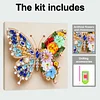 Pre-Framed 3D Rhinestones Butterfly With Artificial Flower Diamond Painting DIY Craft Kit 