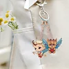 5pcs Diamond Painting Gem Keychains Lady Bag Pendant
