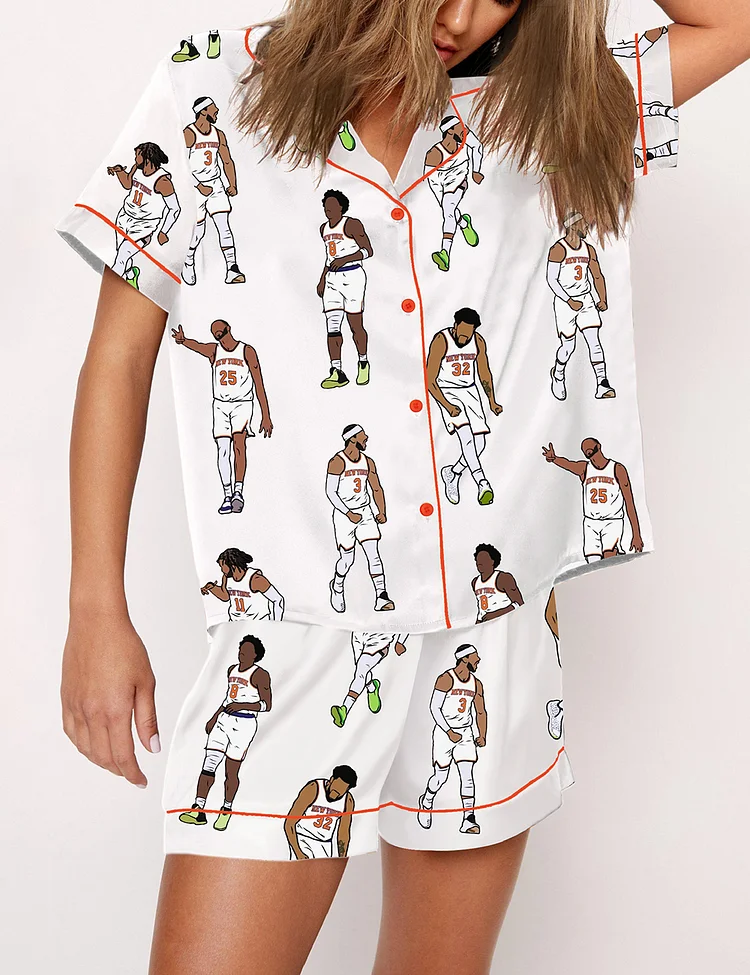 Women's KAT Brunson Mikal Hart And OG Knicks Players Print Pajama Set
