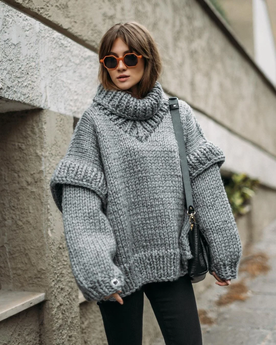 Nigikala Nigikala New Sweater Knitted Shirt Women's Fluffy Long-Sleeved Turtleneck Sweater