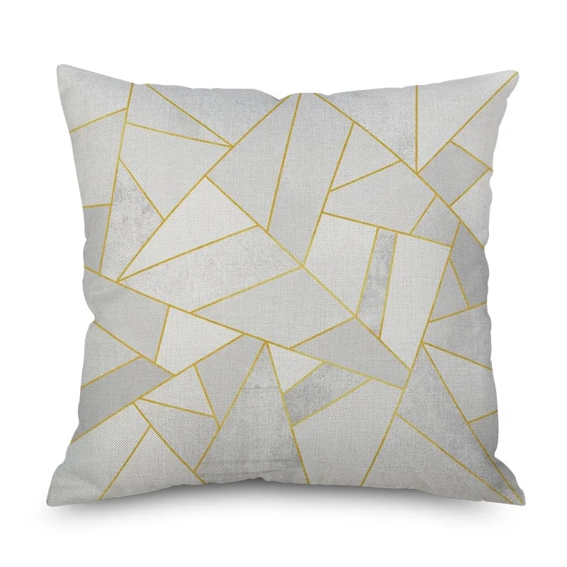 Nordic Marble Geometric Printed Cushion Cover Polyester Throw Pillow Cases for Sofa Car Black Home Decorative Pillowcase 45*45cm