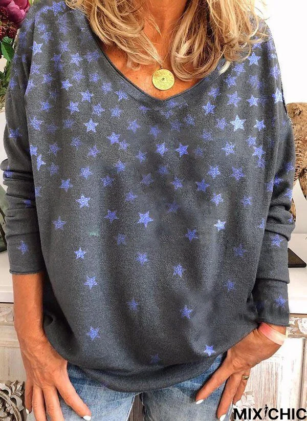 Casual V Neck Sweatshirt