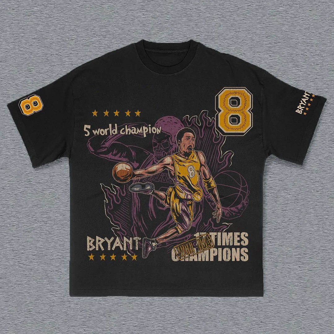 No. 8 Basketball Player Print Short Sleeve T-Shirt