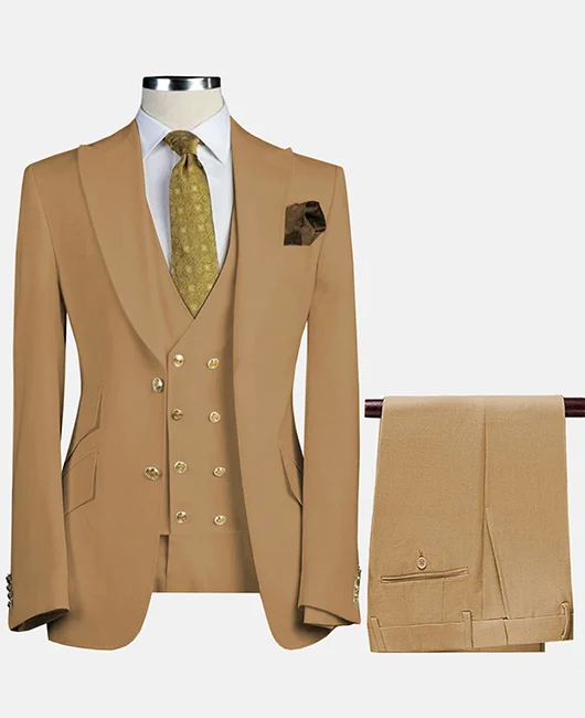 Formal Single Breasted Blazer & Vest & Pant 3Pcs Set Okaywear