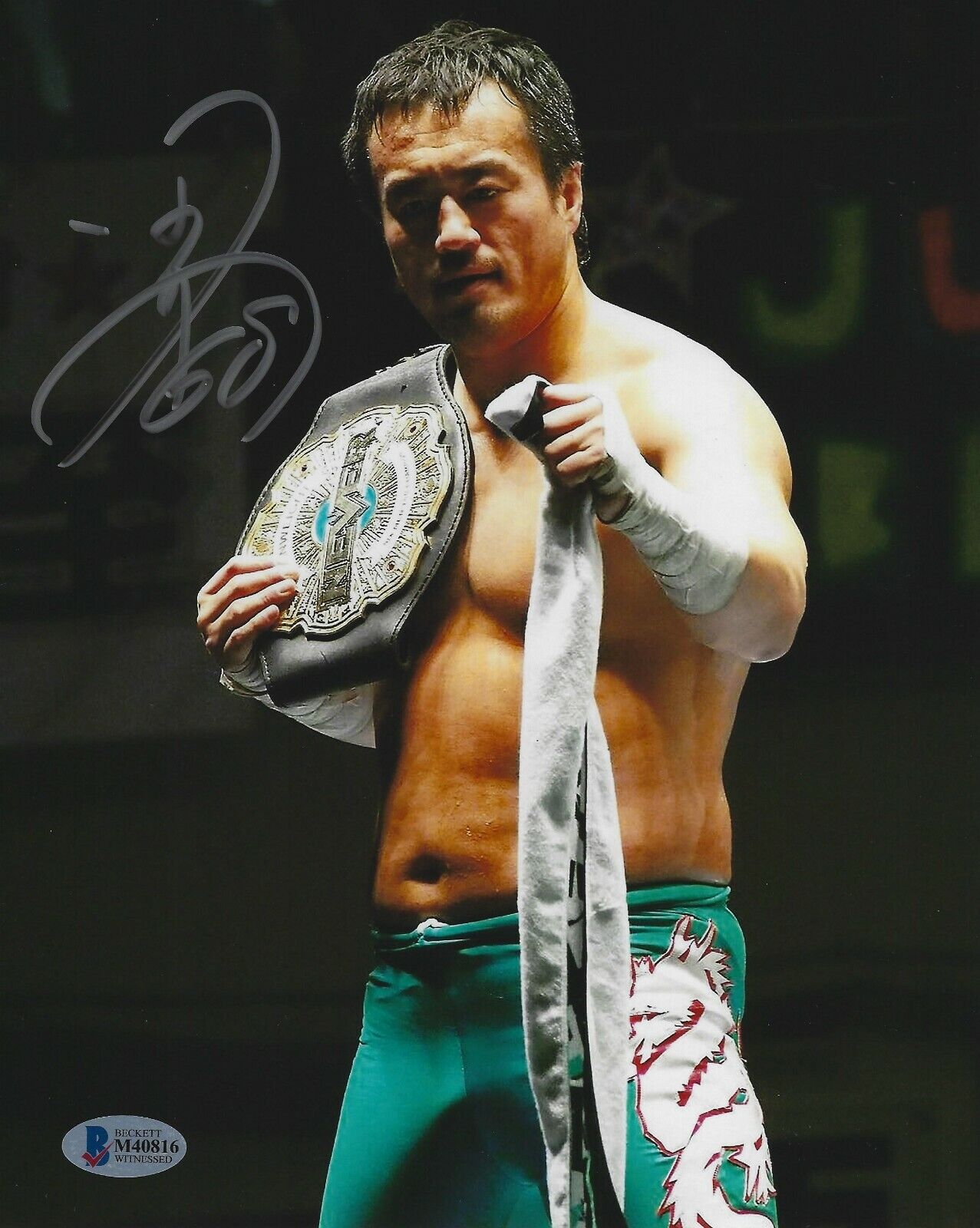 Ryusuke Taguchi Signed 8x10 Photo Poster painting BAS COA New Japan Pro Wrestling Picture Auto'd