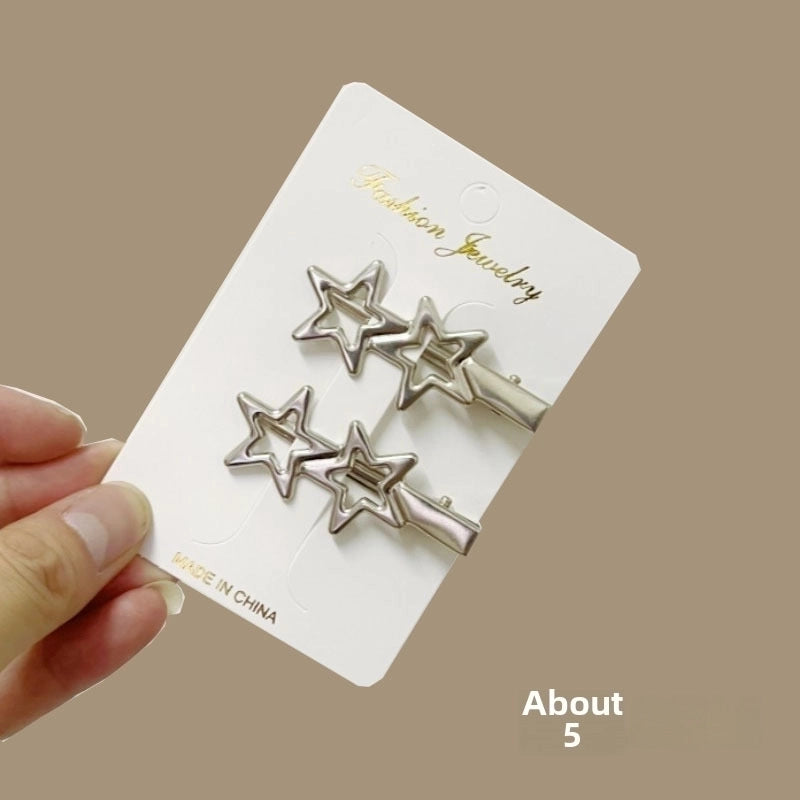 Y2g Hairpin Metal Sweet Cool Bangs Hairpin Makeup Hair Accessories Forehead Broken Hairpin Simple Clip New Female