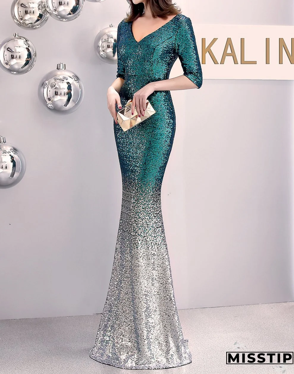 Women Sequin Formal Party Elegant Mermaid Skirt Maxi Evening Dress