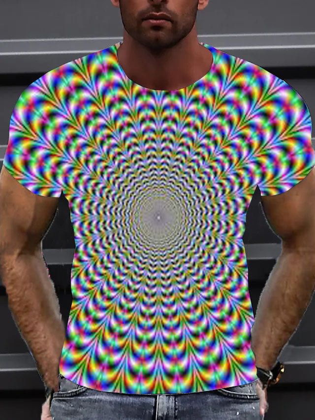 Men's Optical Illusion Casual Short Sleeve T-Shirt