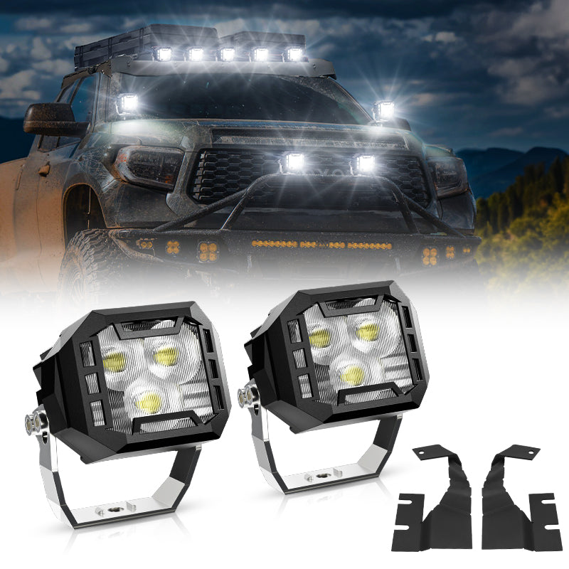 3 Inch LED Work Lights with Bracket for 2014-2021 Toyota Tundra | Horizon Series