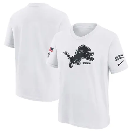 Youth Detroit Lions  White 2024 Salute To Service T-Shirt
