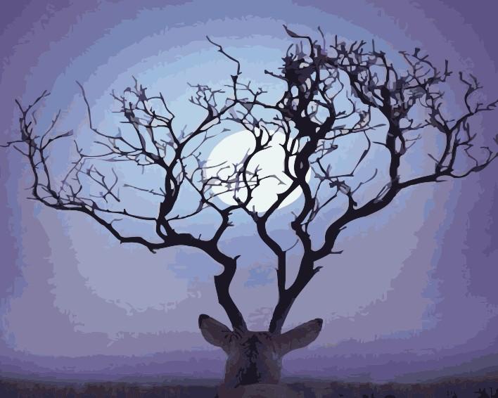 

Moonlight Deer – Paint By Numbers - 40*50CM, 501 Original