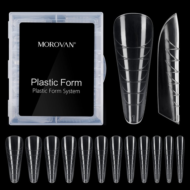 120Pcs Clear Stiletto Full Cover Nail Forms 