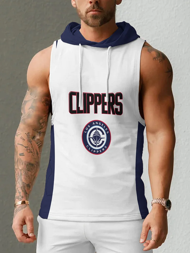 LA Clippers  Men's Casual Comfy Sleeveless Hooded Tank Top