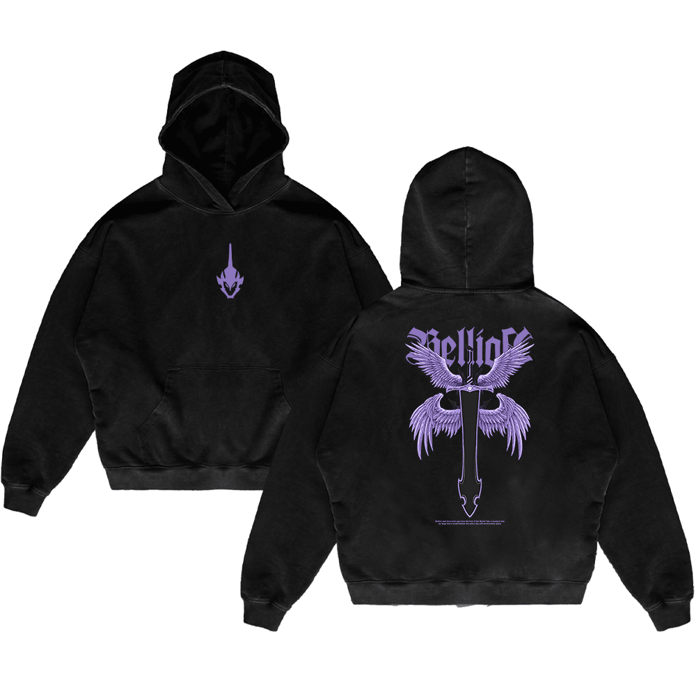 Solo Leveling Bellion Shadow Printed Unisex Washed Hoodie