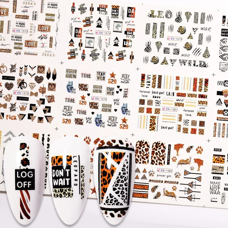 12Pcs Summer Fruit Water Decals Fruit/Kiwi/Banana/Lemon/ Strawberry Designs DIY Nail Stickers Wraps Slider Decoration