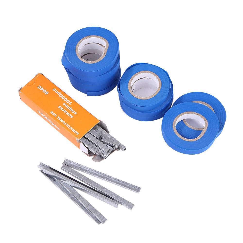 

Plant Tapetool Tapener Tying Machine Accessories 10 Roll Tape+1 Box Nails, Blue, 501 Original