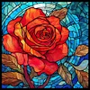 Diamond Painting-DIY Full Round Drill Stained Glass Rose