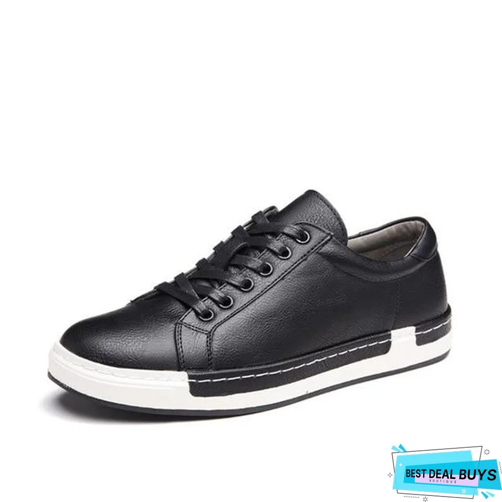 Casual Shoes Men Fashion Vintage Shoes Brown Brand Male Shoes Genuine Leather Men's Leisure Shoes