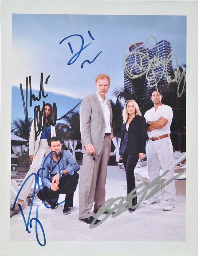 CSI MIAMI CAST Signed Photo Poster painting X5 David Caruso, Emily Procter, Adam Rodriguez, Kim Delaney, Khandi Alexander wcoa