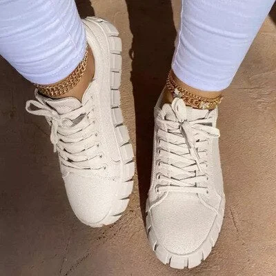New Canvas Shoes Comfort Casual Shoes for Women Ladies All-Match White Shoes Platform Thick Bottom Women Shoes Plus Size