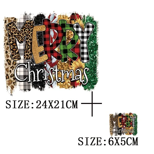 Beautiful Christmas Gift Thermal Sticker On Clothes DIY T-shirt Washable Iron On Patch For Clothing Christmas Design Patch Decor