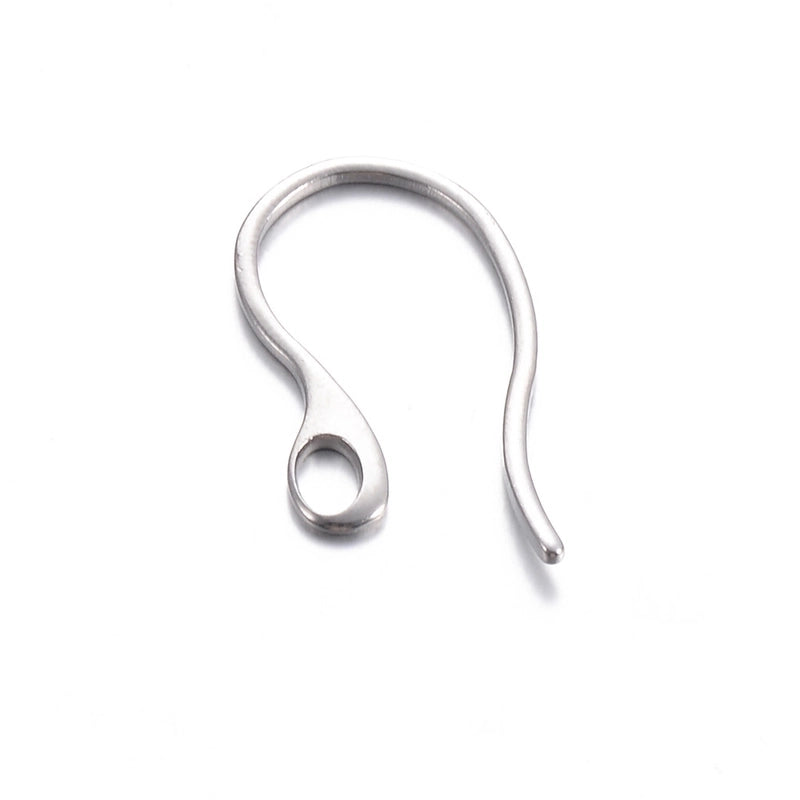 100 PCS/Package Stainless Steel Solid Color Hook Earring Findings Minimalist