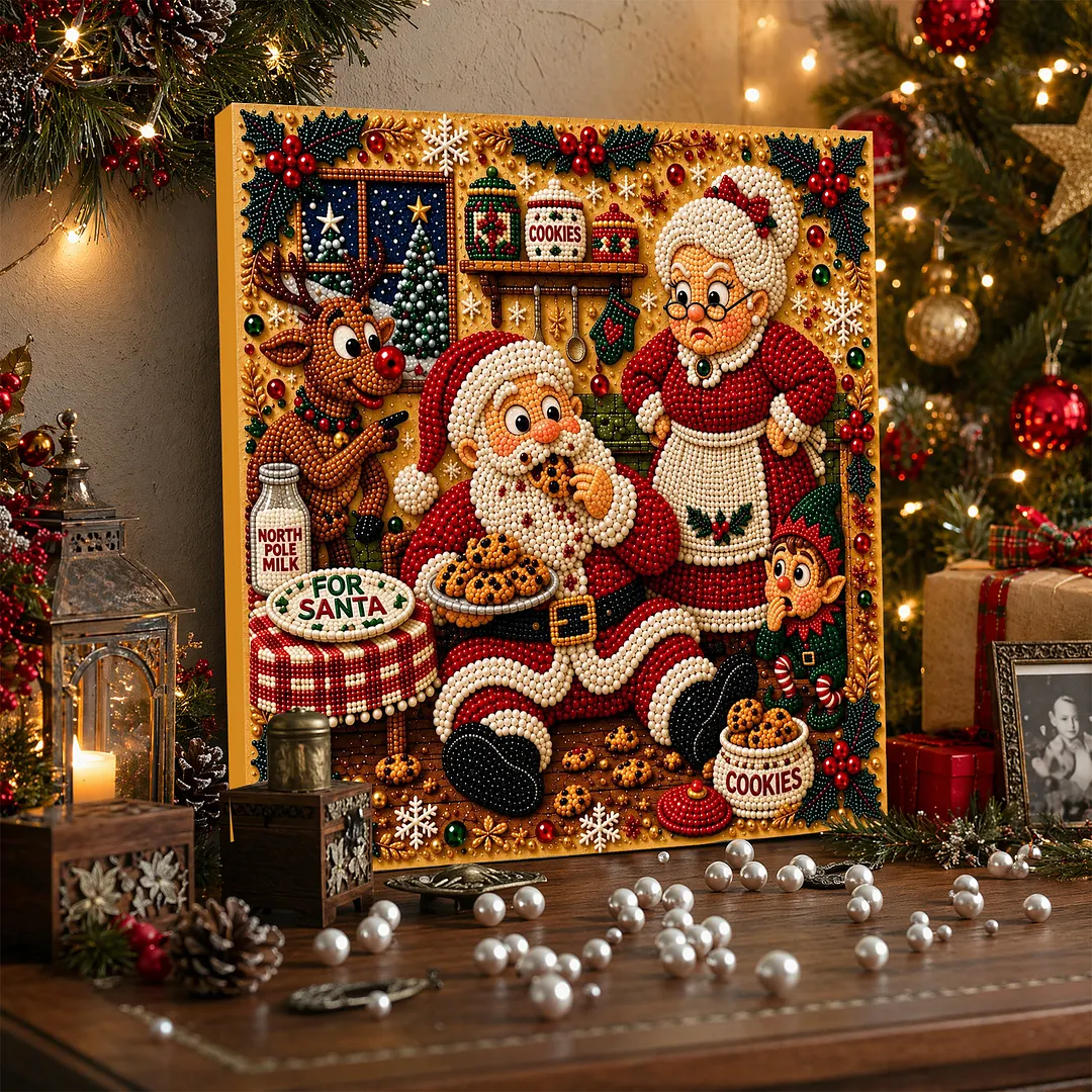 Framed Pearl Painting Kit Christmas Cookie Theme 7.87x7.87in