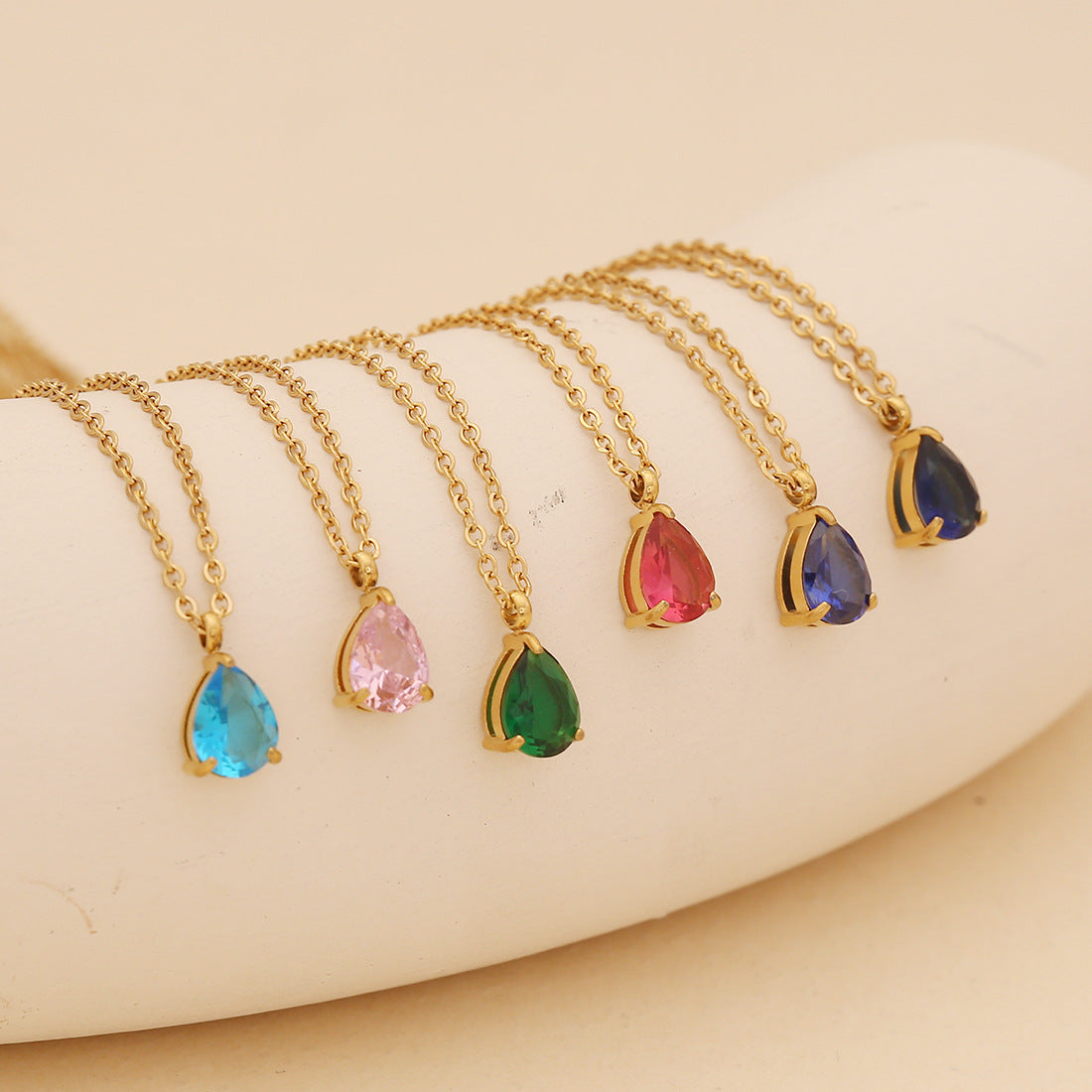 12 Birthday Pendant Necklace Fashion Color Drop Necklace Clavicle Chain N1476