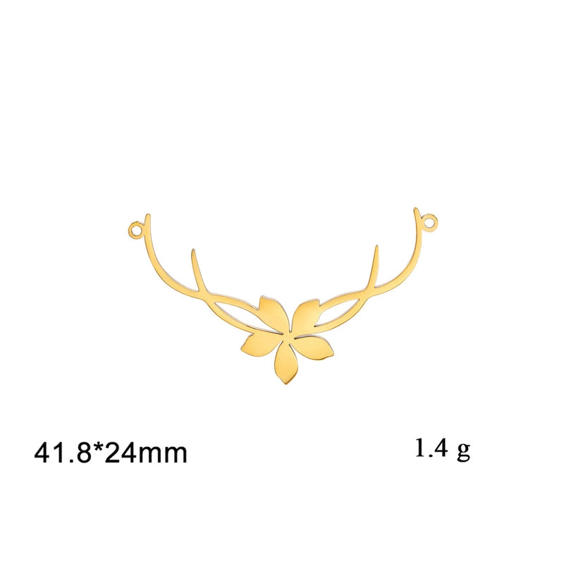 1 Piece 304 Stainless Steel Celtic Knot Maple Leaf Tree Pendant