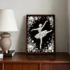 Ballet Girl Premium 5D Diamond Painting Kit Black & White Pearls painting Sparkling Special Shaped Diamond painting