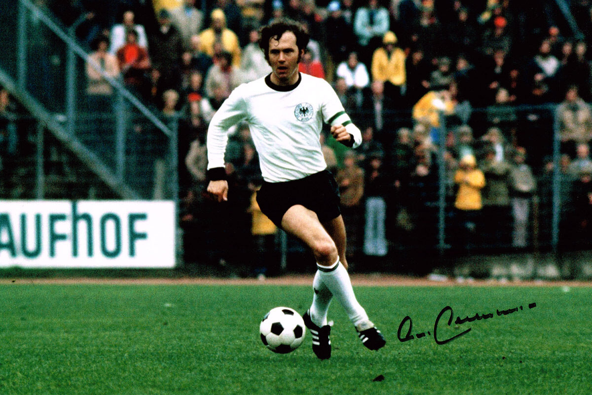 Franz Beckenbauer HAND SIGNED Autograph 12x8 Photo Poster painting AFTAL COA Germany Football