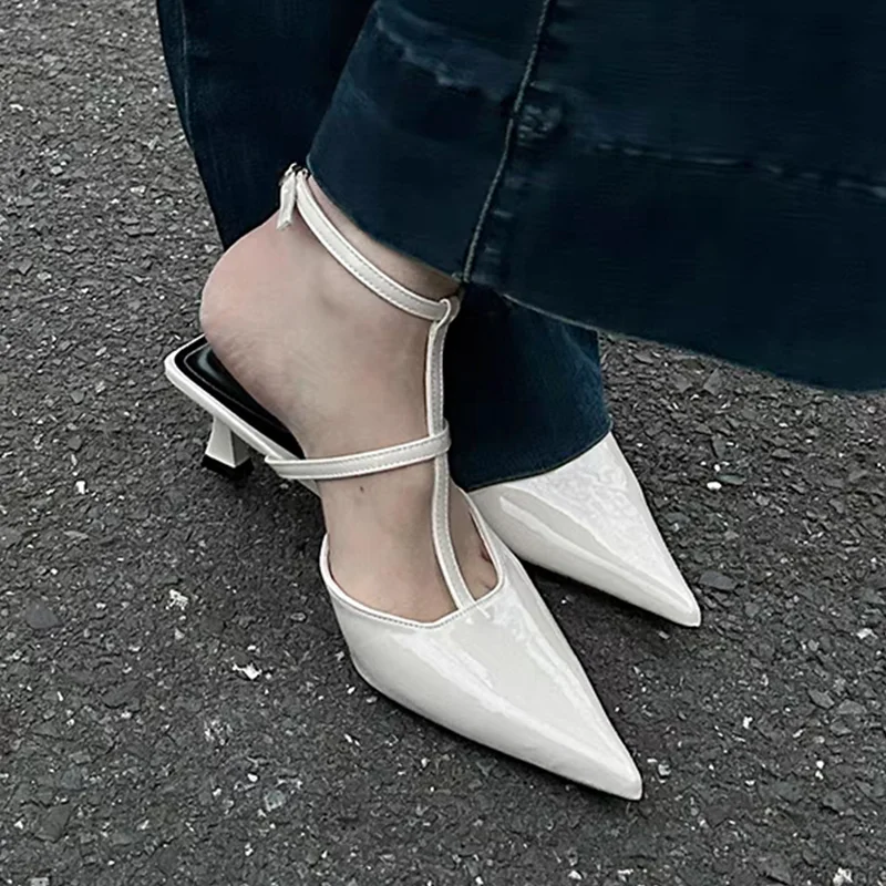 Tanguoant Tanguoant Women Low Heels Sandals Pointed Toe Slippers Summer Sexy Shoes 2024 Dress Slingback Slides Flip Flops Pumps Chaussures Ladies