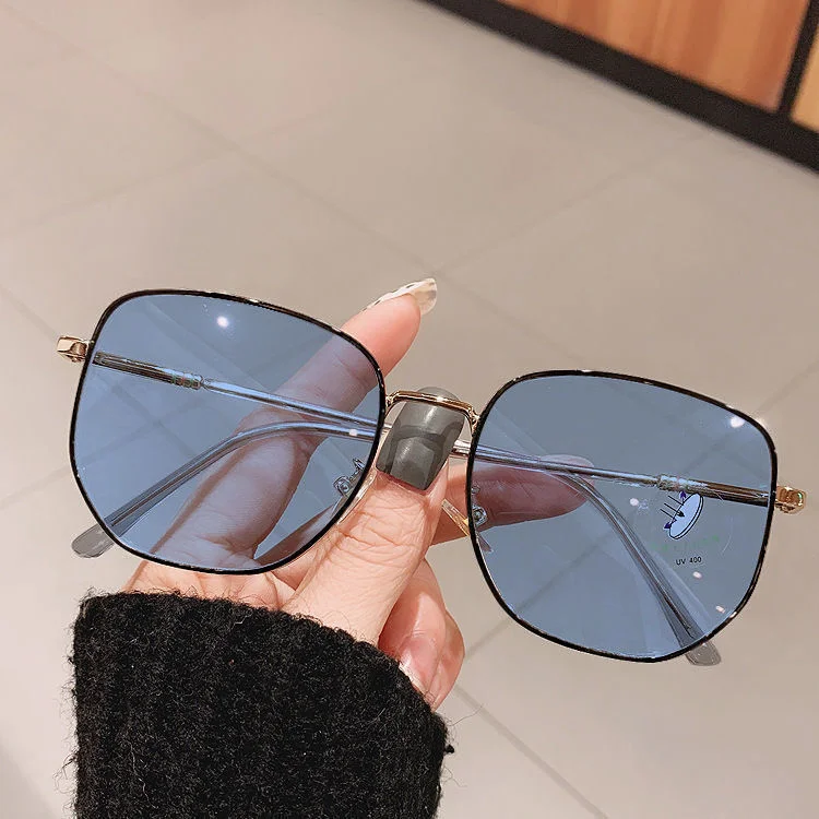 Photochromic Sunglasses Metal Frame Nearsighted Sunglasses Women's Full Frame Reading Glasses 0 To -6.0