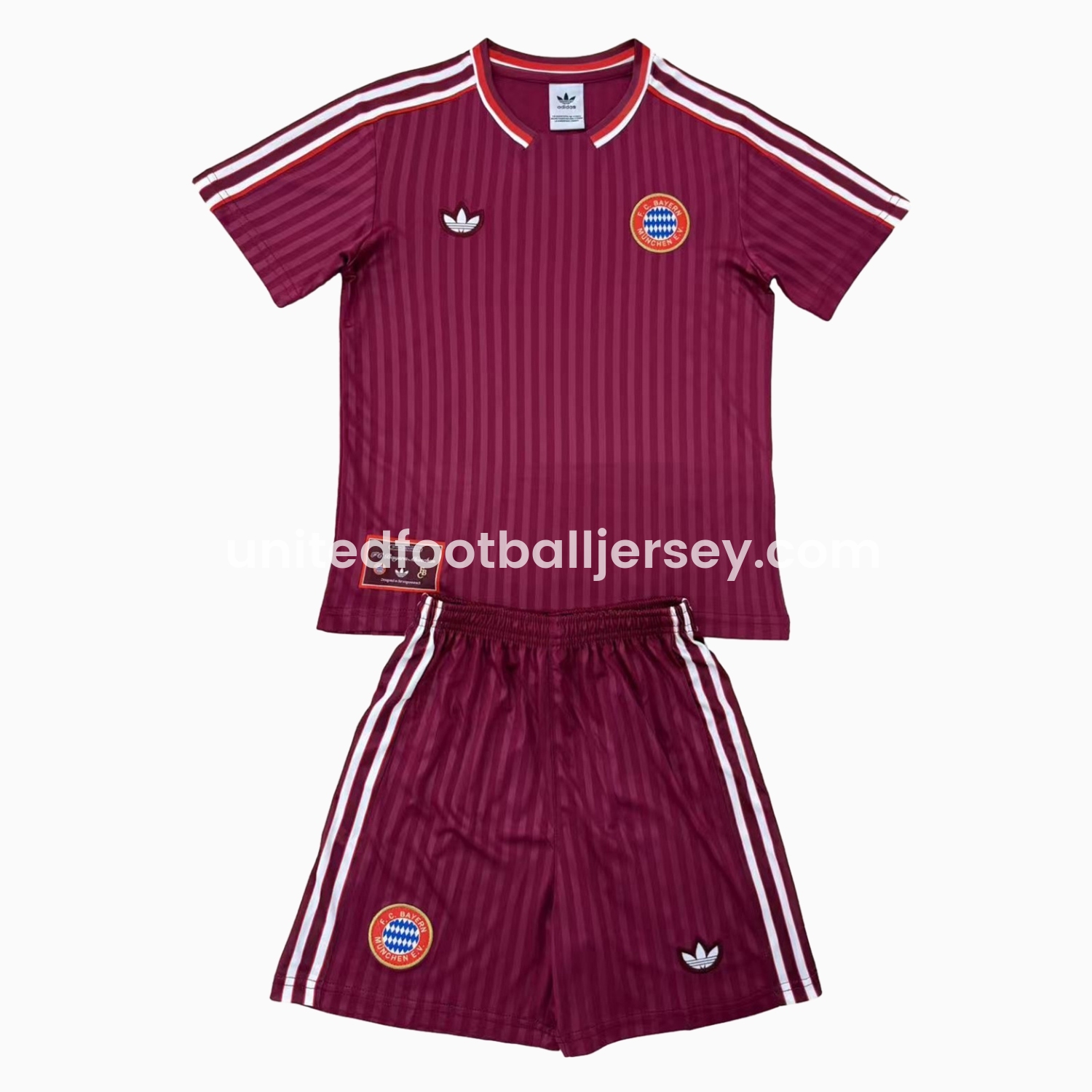 Bayern Munich 24-25 Red Terrace Icon Retro Style Men's Adult Jersey Set - Fans Version