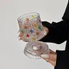 Luxury painted whiskey glass, premium liquor glass, household rotating tumbler glass beer glass