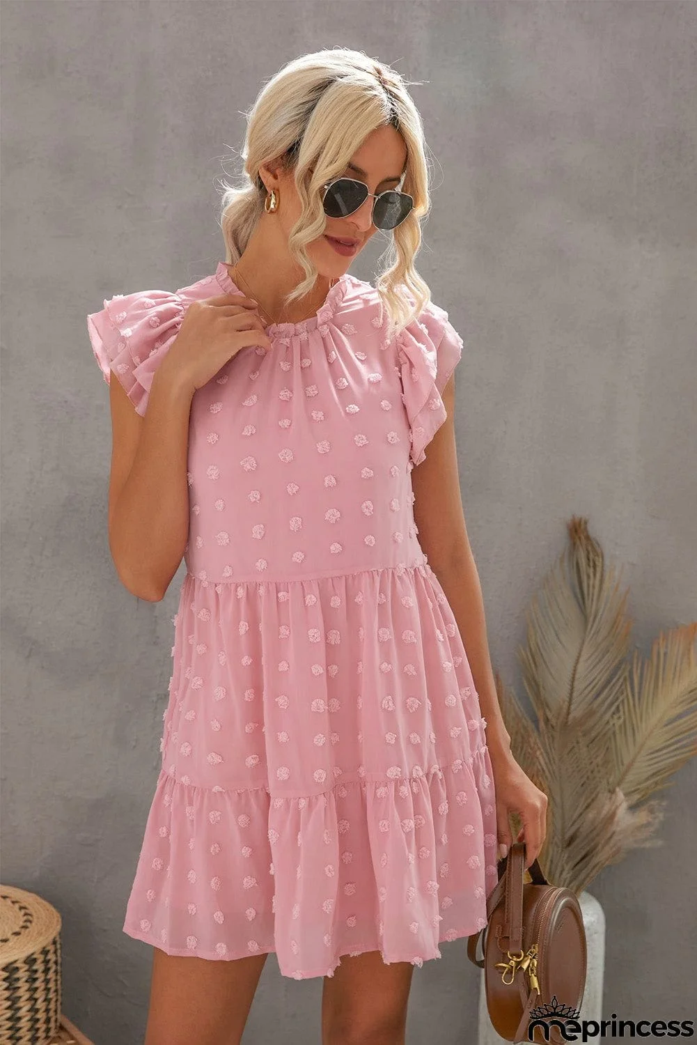 Swiss Dot Layered Mini Dress