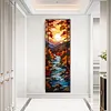5D DIY Full Round Stained Glass Partial AB Diamond Painting Girl Beast 35x35cm (B)