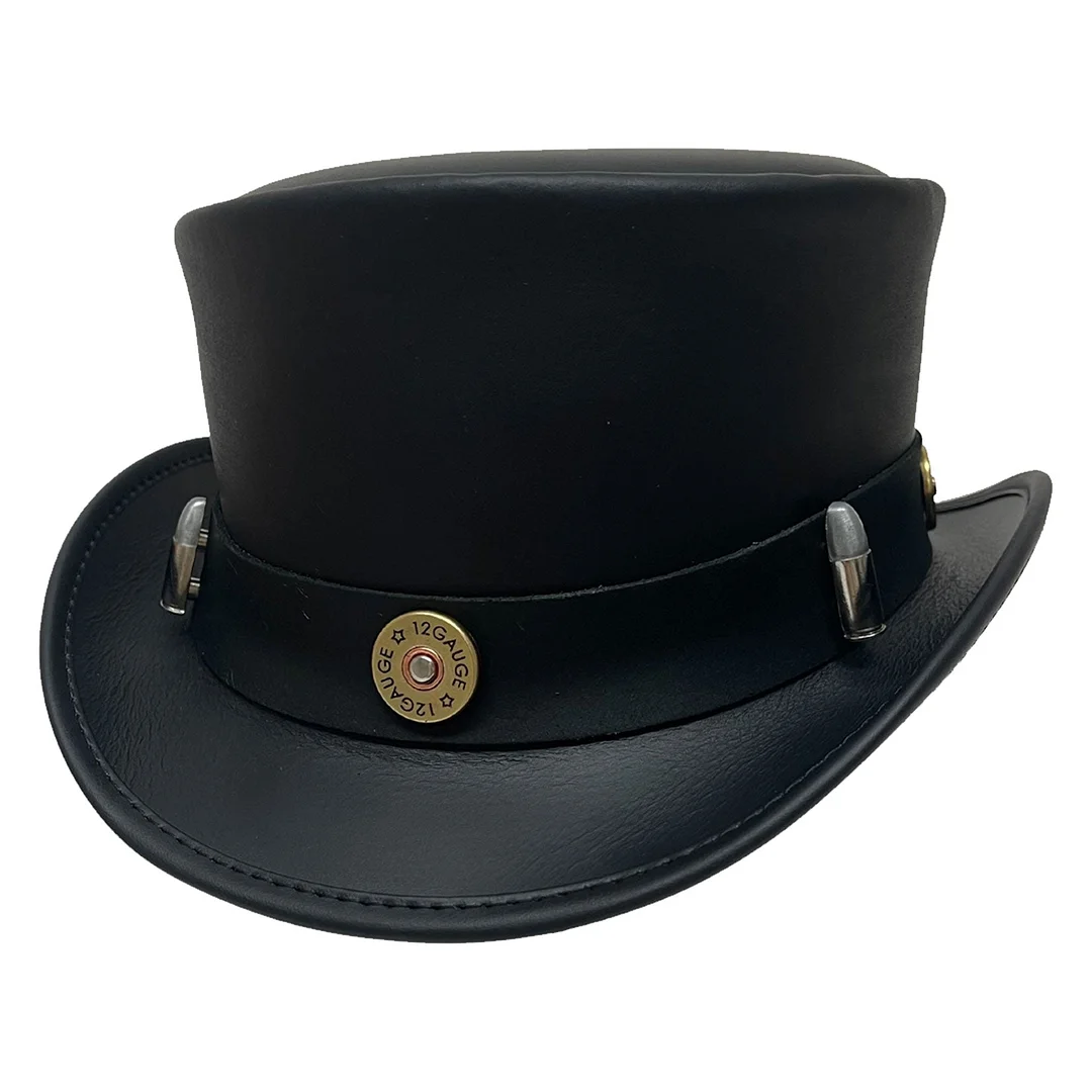 Marlow - Leather Top Hat - Bullet Hat Band